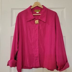 Vintage Painted Pony Fuschia Jacket, Size XL